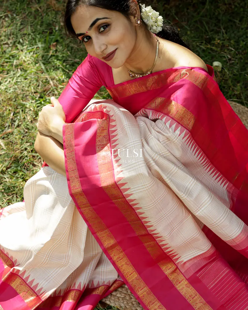 Beige Kanjivaram Silk Saree T679385-image