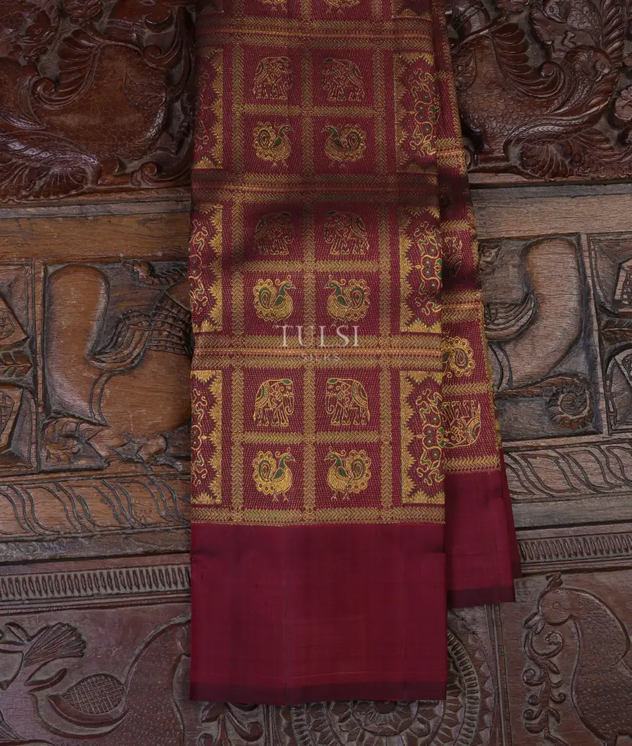 Maroon Kanjivaram Silk Saree T691291-image