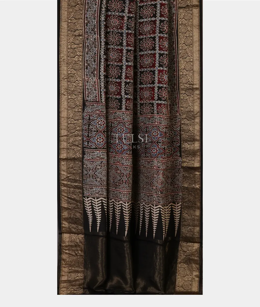 black-ajrakh-printed-modal-silk-saree-t691737-t691737-b