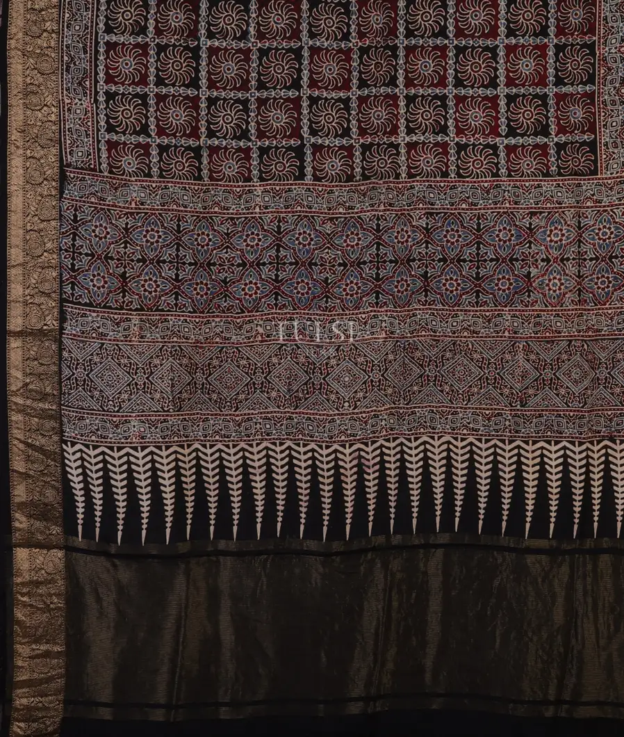 black-ajrakh-printed-modal-silk-saree-t691737-t691737-d