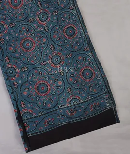Blue Ajrakh Printed Modal Silk Saree T691746-image