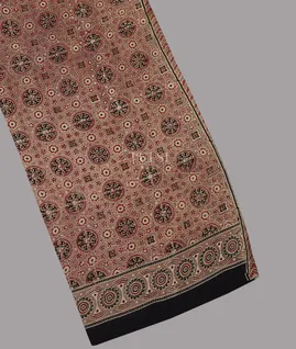 Multicolour Ajrakh Printed Modal Silk Saree T691735-image