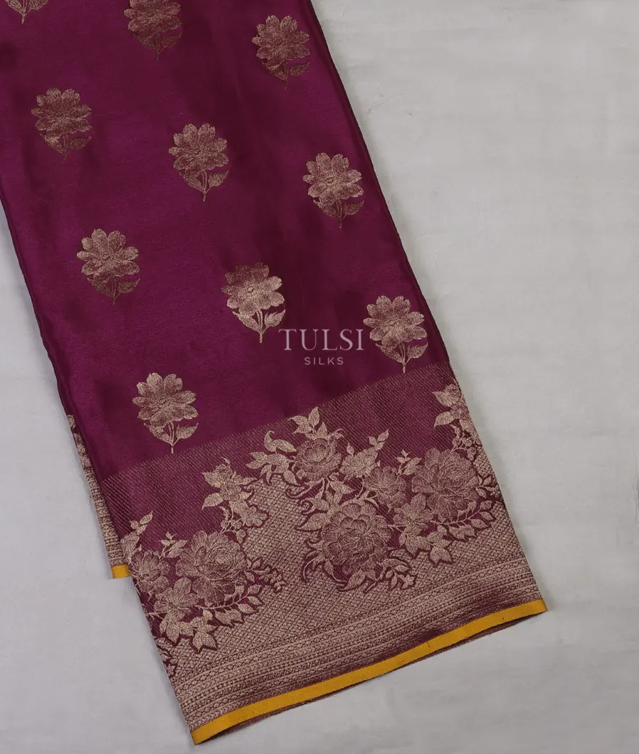 Purple Mysore Crepe Silk Saree T683582-image