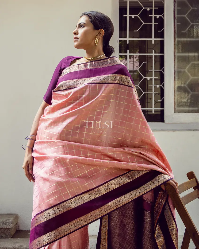 Pink Kanjivaram Silk Saree T665394-image