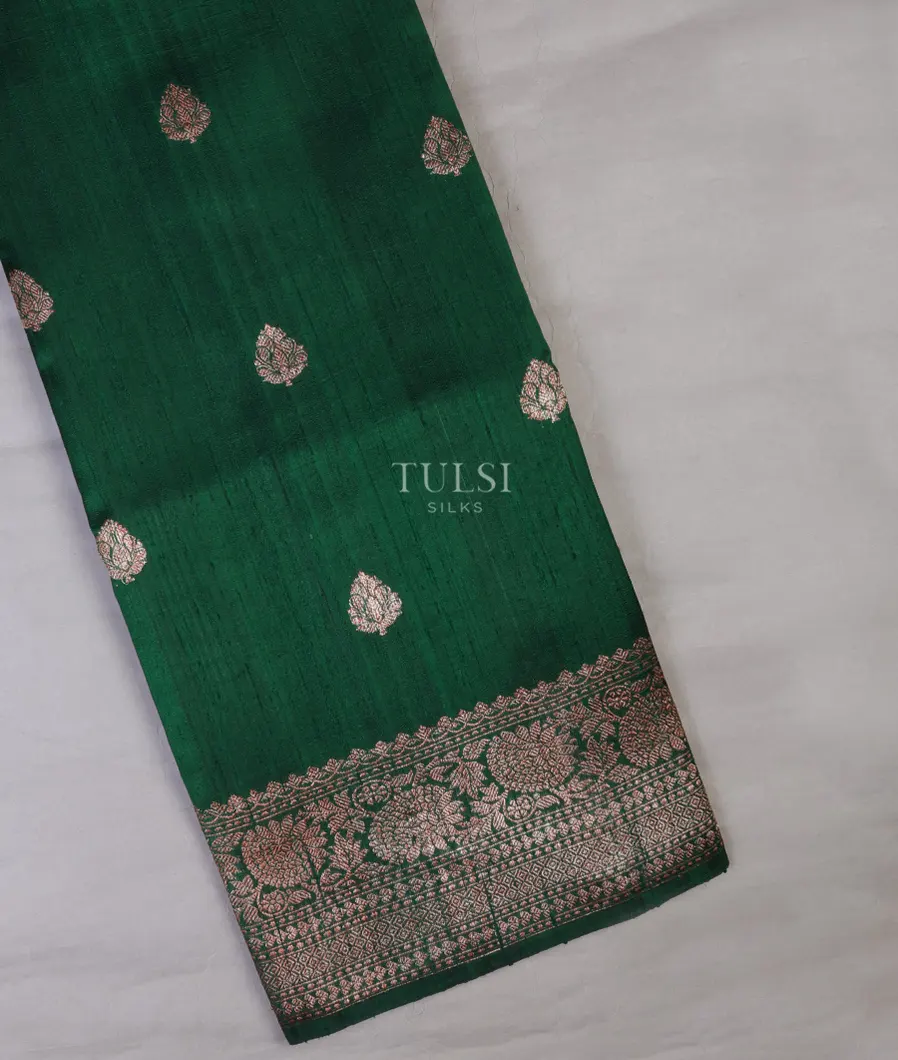 Green Banaras Tussar Saree T688111-image