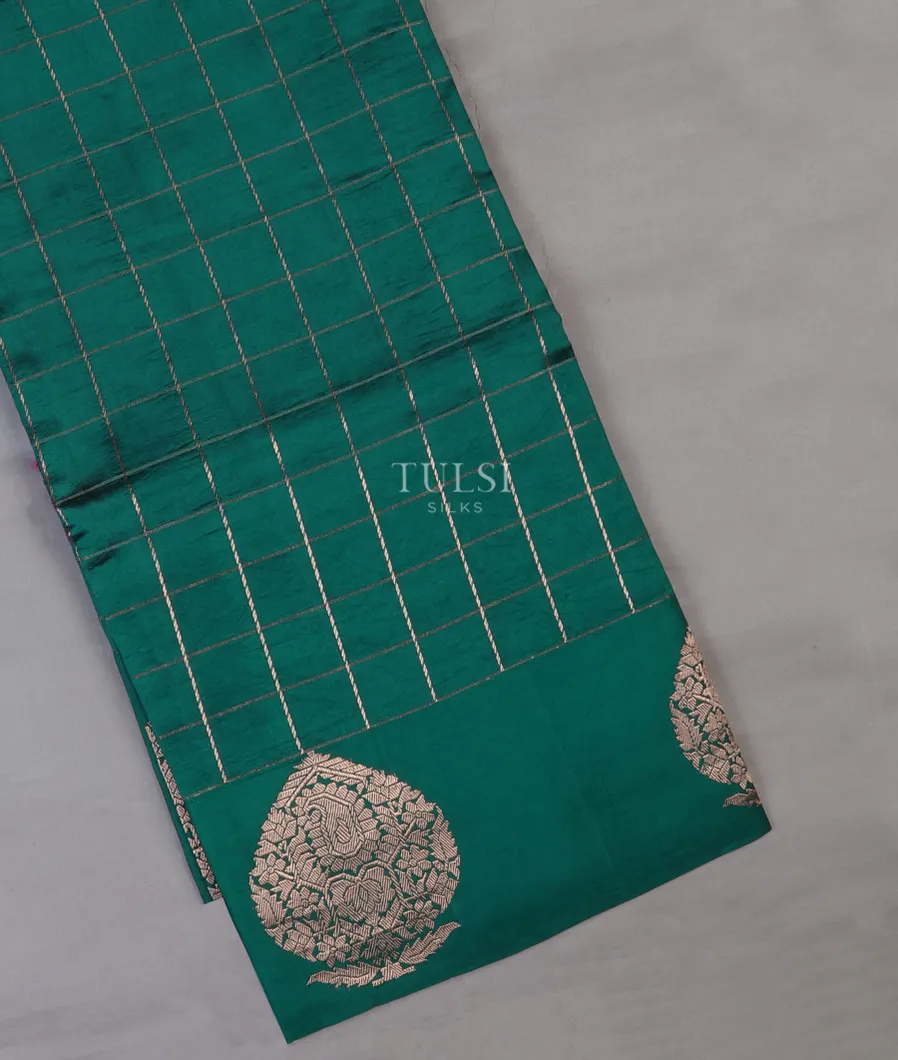 Peacock Green Banaras Silk Saree T692160-image