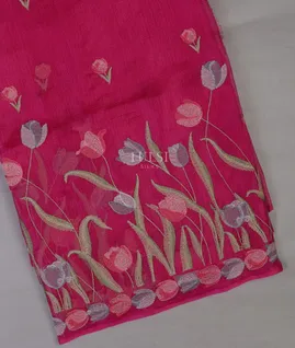 Pink Silk Kota Embroidery Saree T677680-image