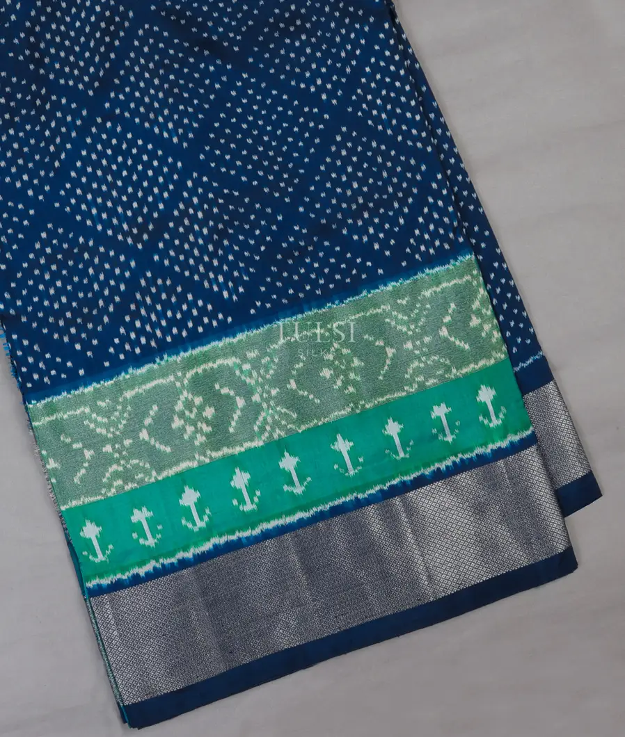 Blue Ikat Silk Saree T689258-image