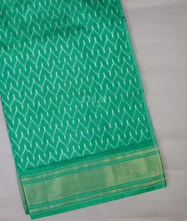 Bluish Green Green Ikat Silk Saree T689256-image