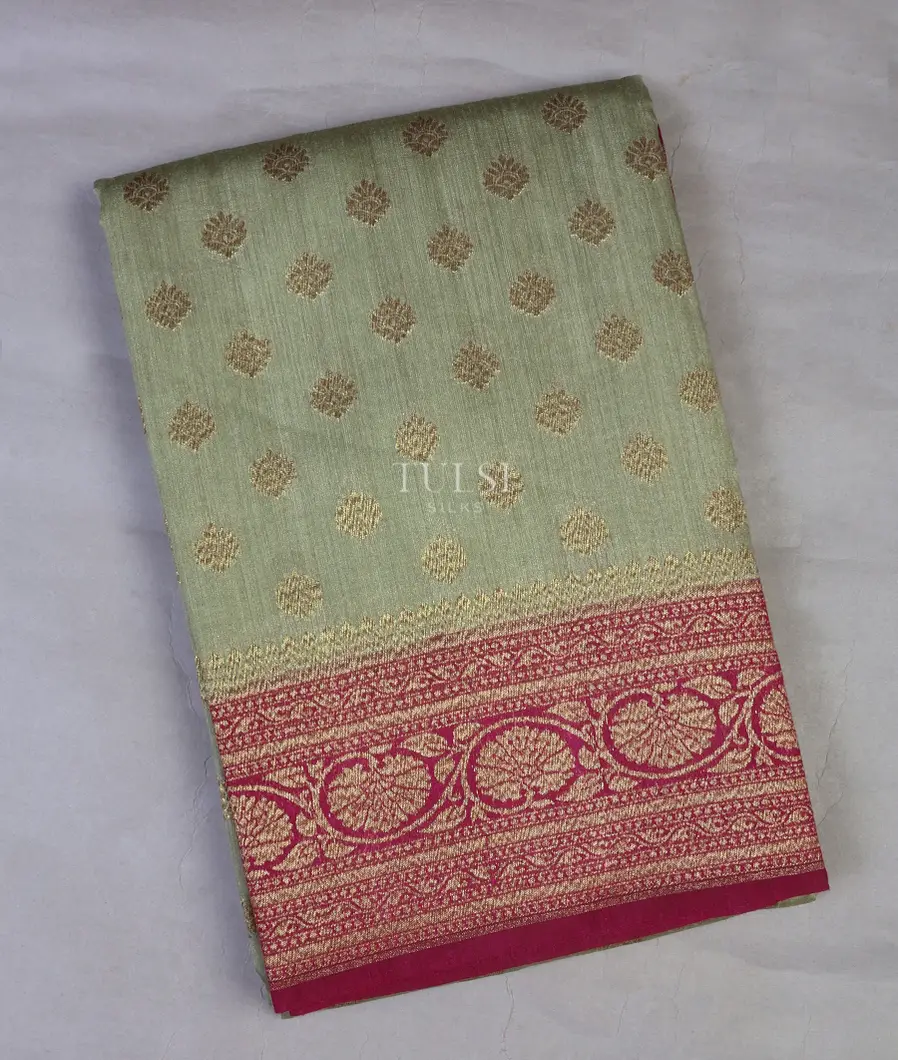 Green Banaras Tussar Saree T684279-image