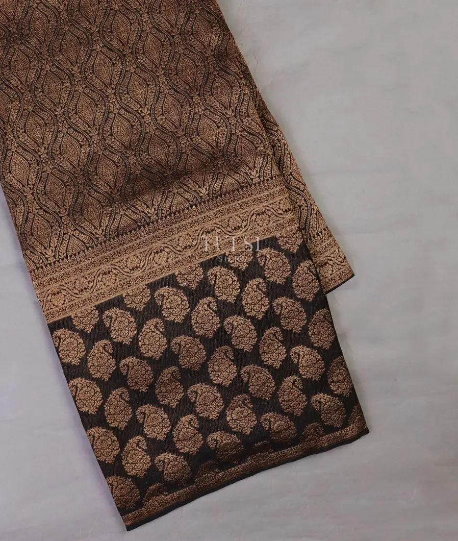 Black Mysore Crepe Silk Saree T692048-image