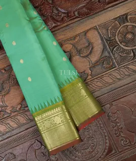Greenish Blue Gadwal Silk Saree T692080-image