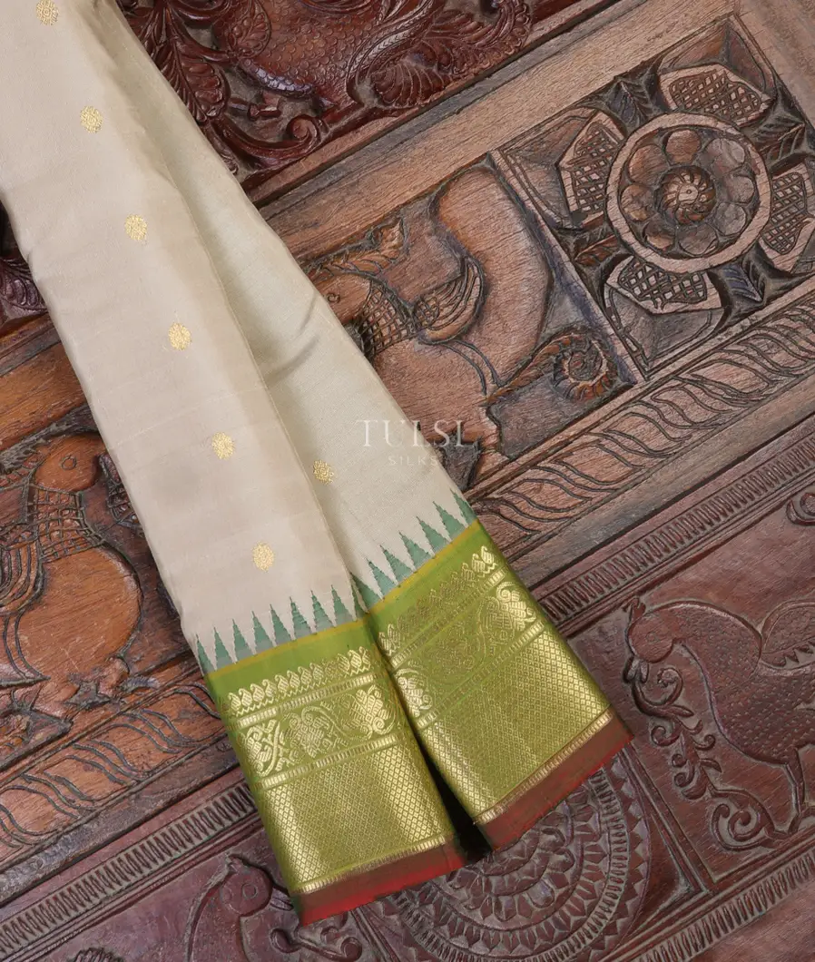 Light Beige Gadwal Silk Saree T689384-image