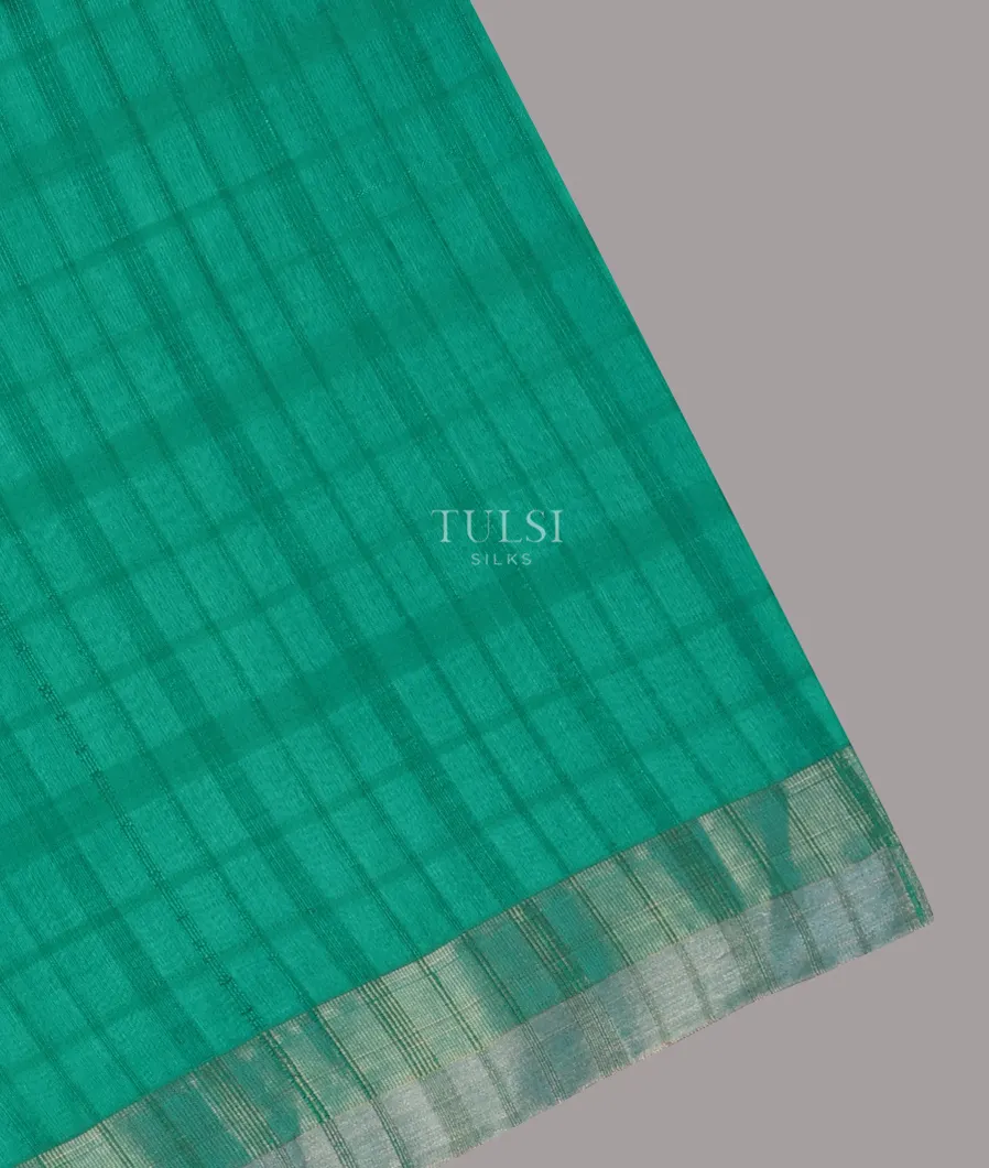 Bluish Green Woven Raw Silk Saree T688863-image