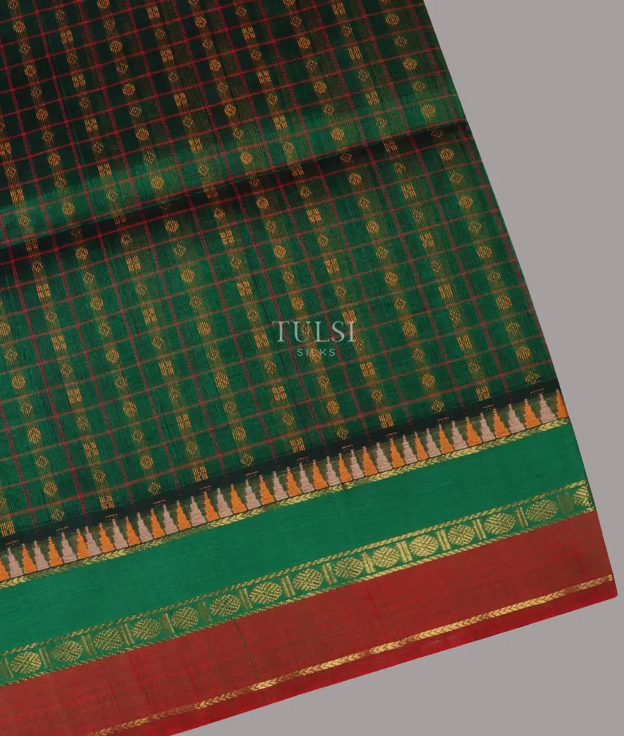 Green Silk Cotton Saree T691610-image