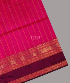 Pink Silk Cotton Saree T691625-image