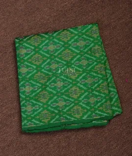 Green Ikat Blouse with Raw Silk finish T681743-image