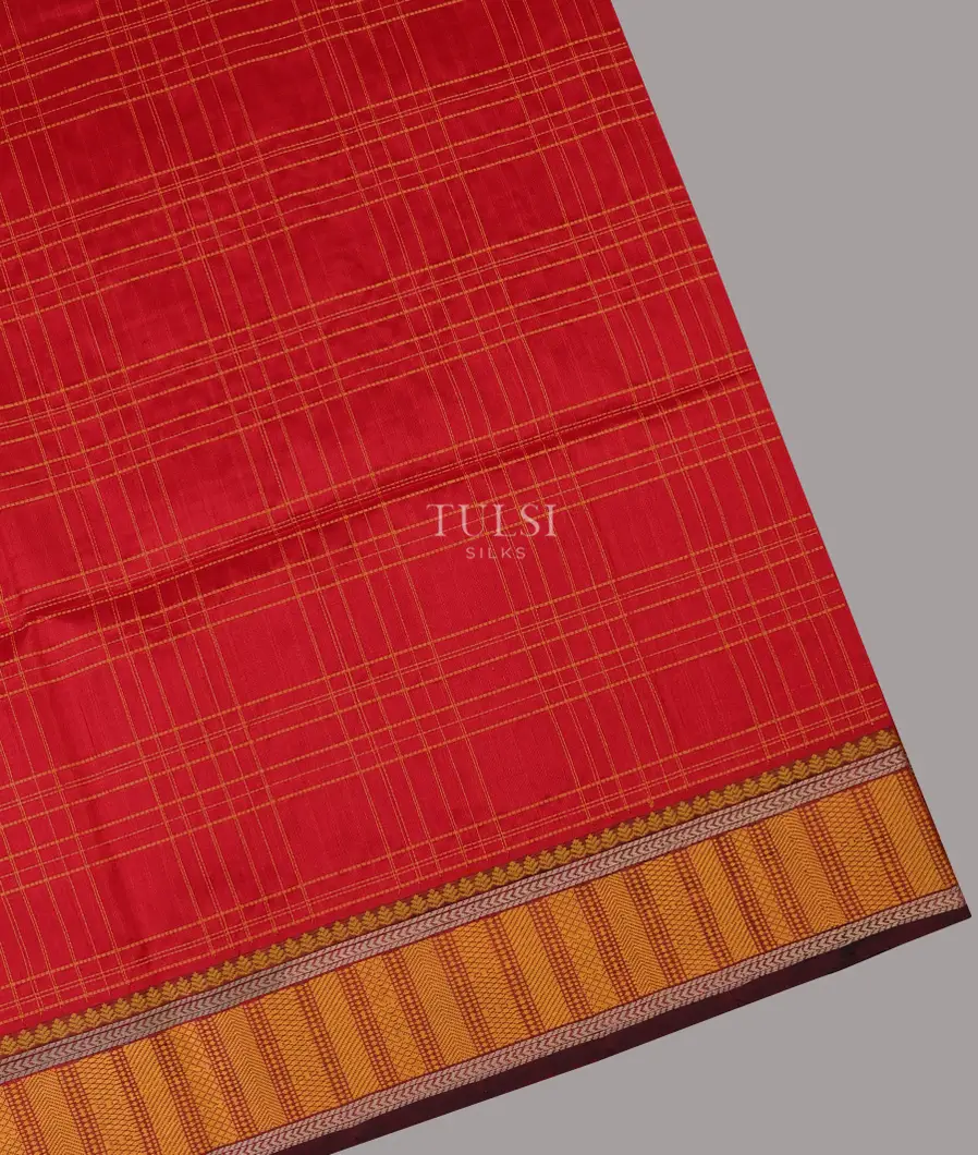 Red Silk Cotton Saree T691640-image