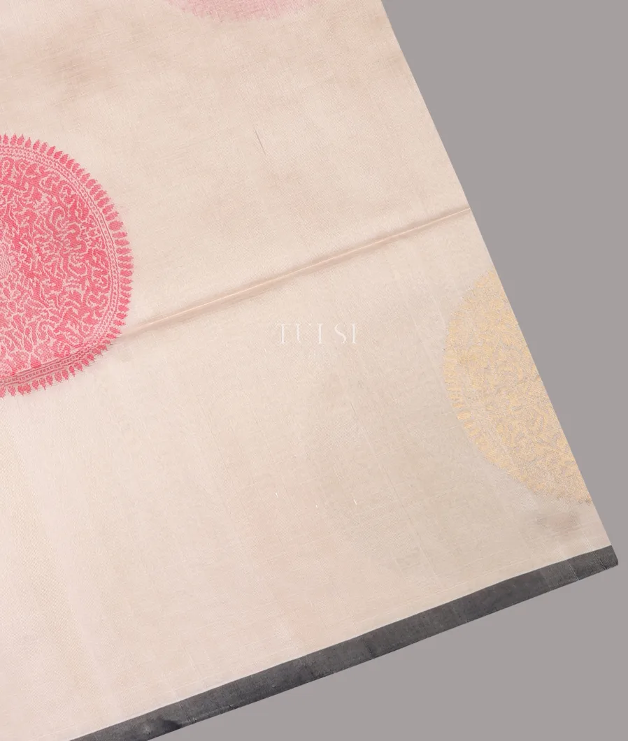 Off-White Silk Cotton Saree T691555-image