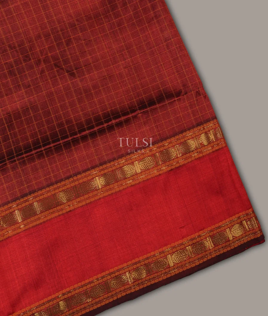 Red Silk Cotton Saree T691585-image