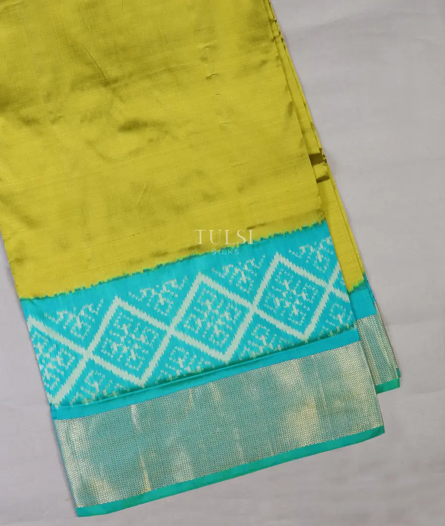 Green Ikat Silk Saree T689251-image