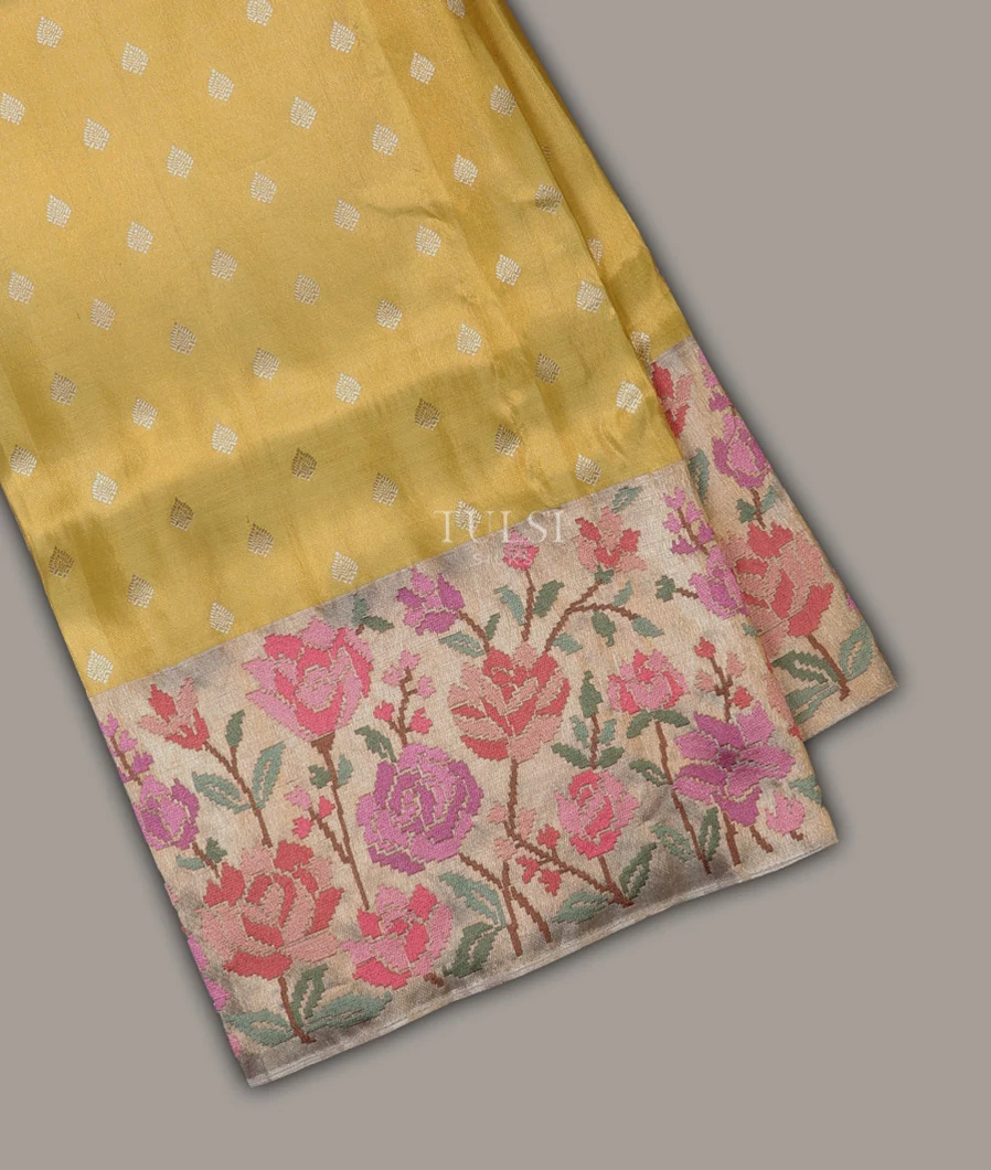 Yellow Tissue Kanjivaram Embroidery Silk Saree T690082-image
