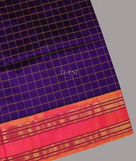 Blue Silk Cotton Saree T691522-image