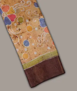 Yellow Tussar Kota Saree T686947-image