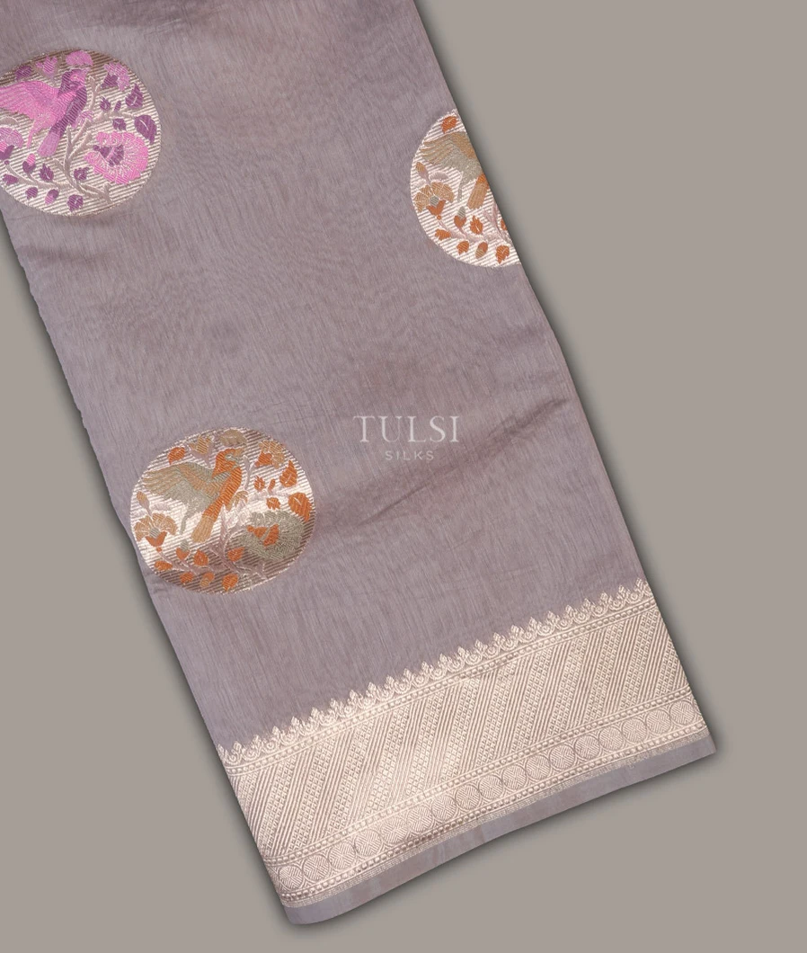 Grey Banaras Cotton Saree T616825-image