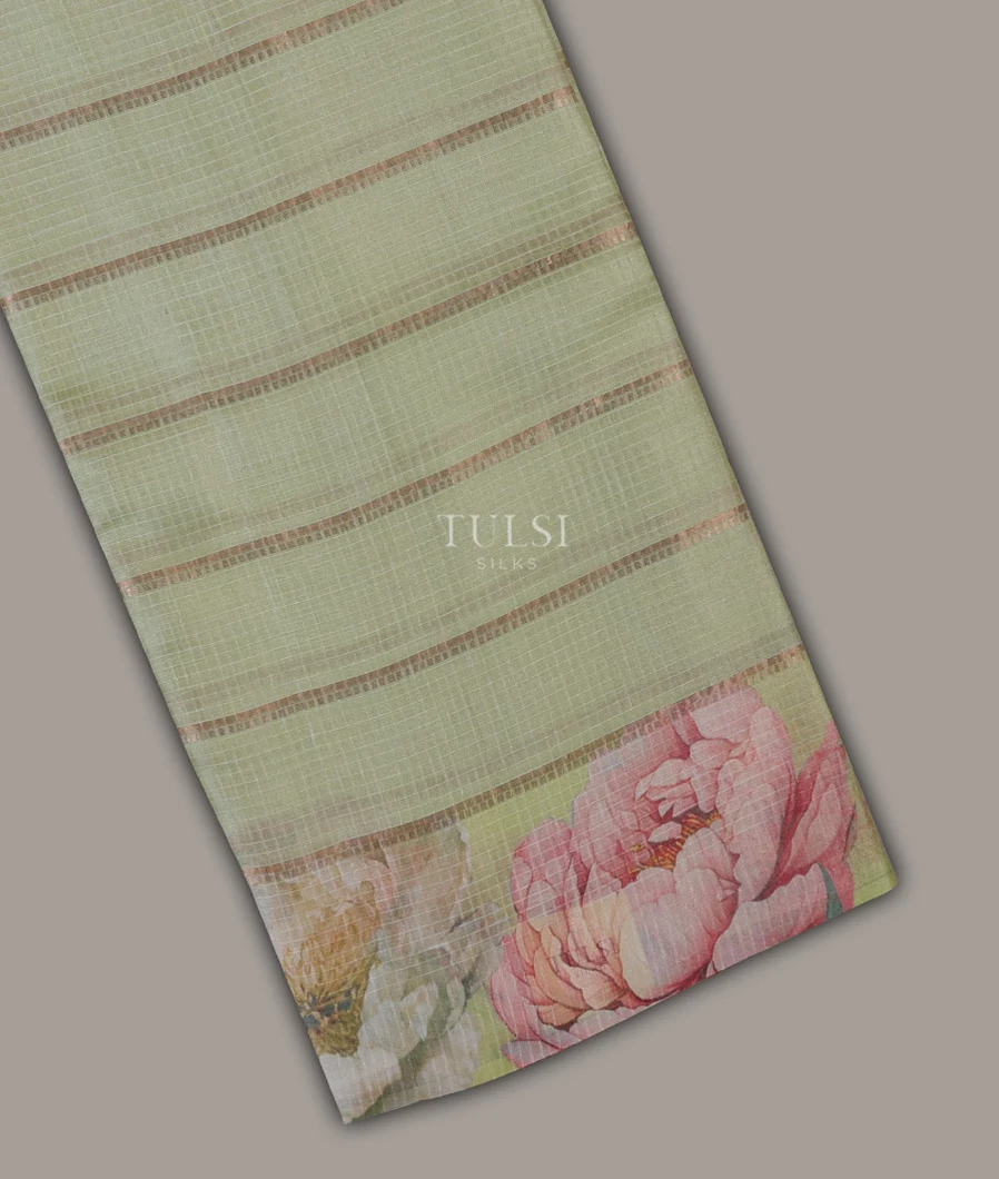 Light Green Tussar Printed Saree T685702-image