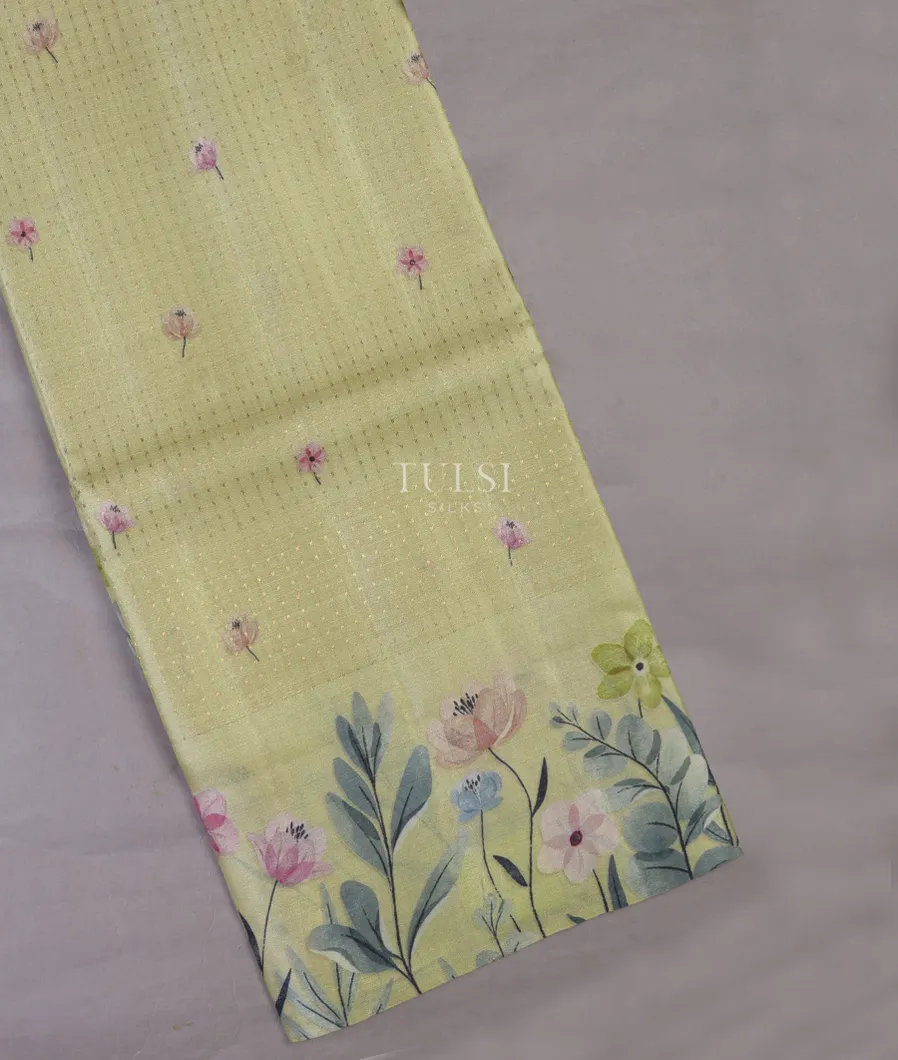 Light Green Tussar Printed Saree T691956-image