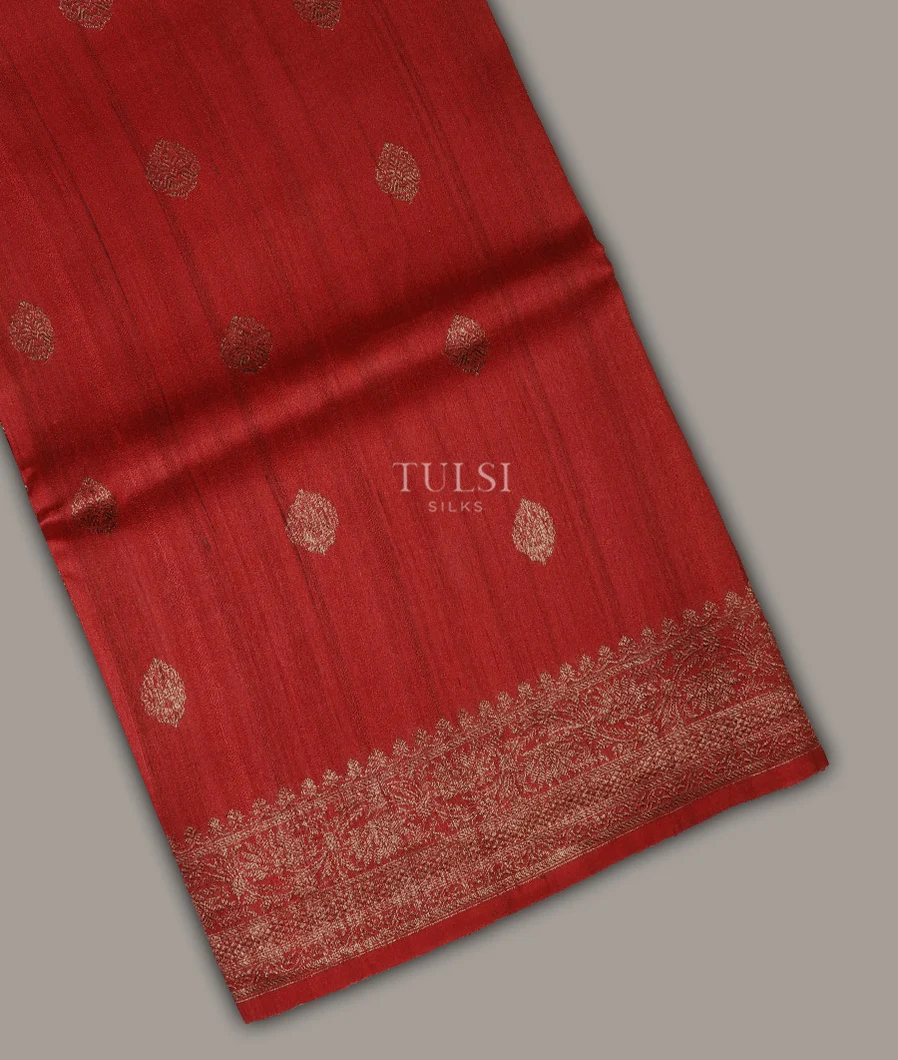 Red Banaras Tussar Georgette Saree T690911-image