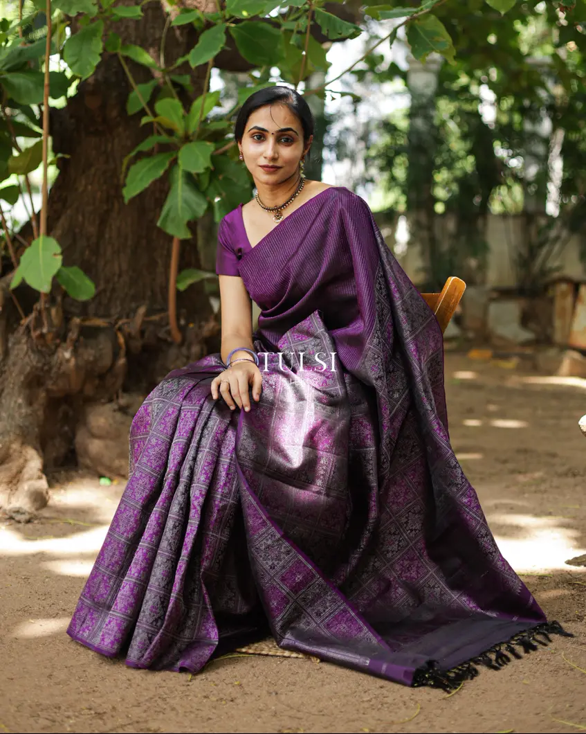 Purple Kanjivaram Silk Saree T685353-image