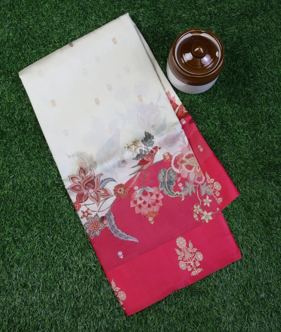 Off-White Banaras Silk Saree T692908-image