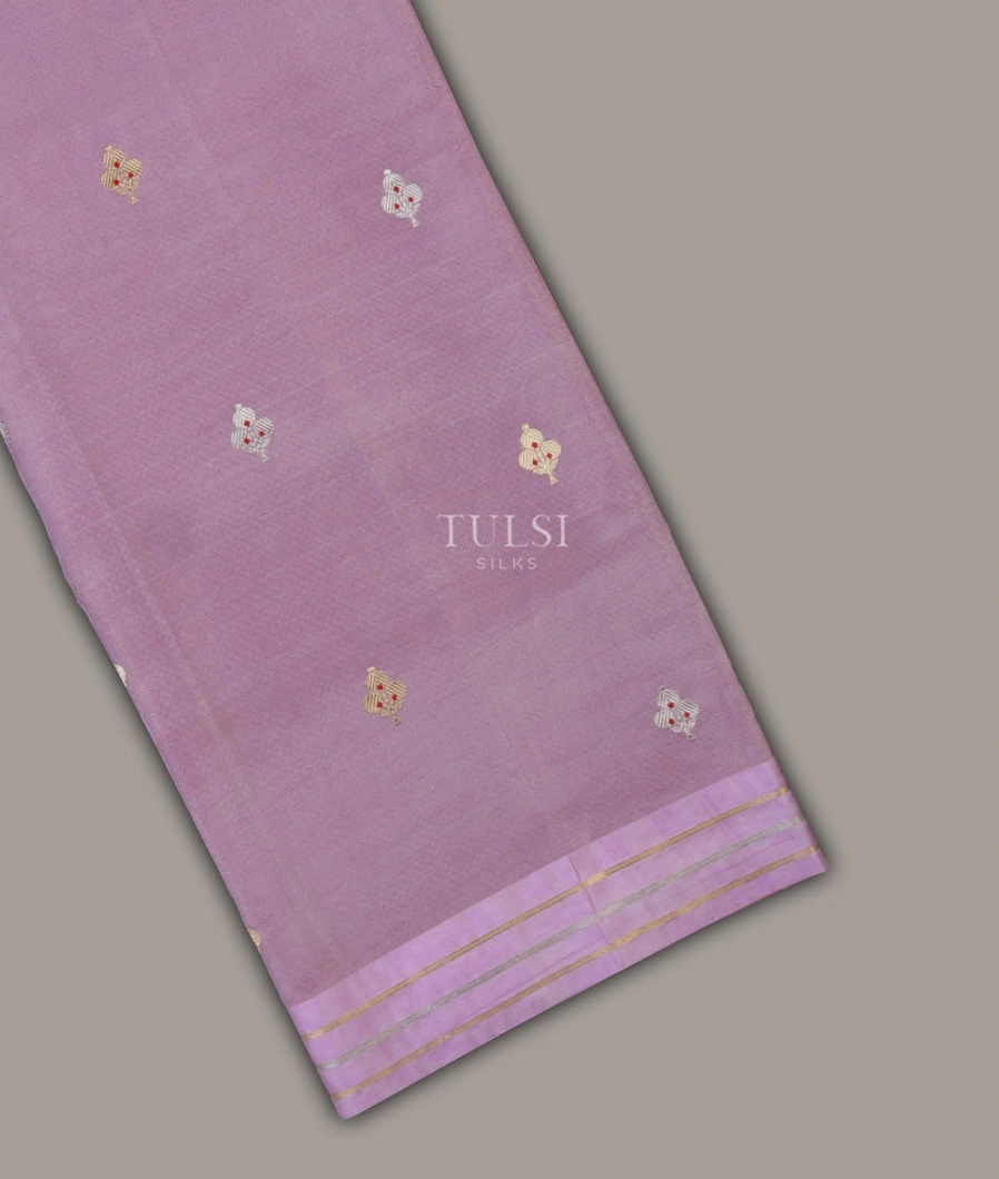 Lavender Banaras Silk Saree T687066-image