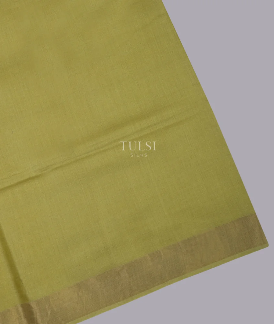 Green Handwoven Linen Saree T656279-image
