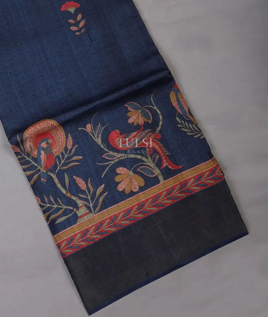 Blue Tussar Printed Saree T692925-image