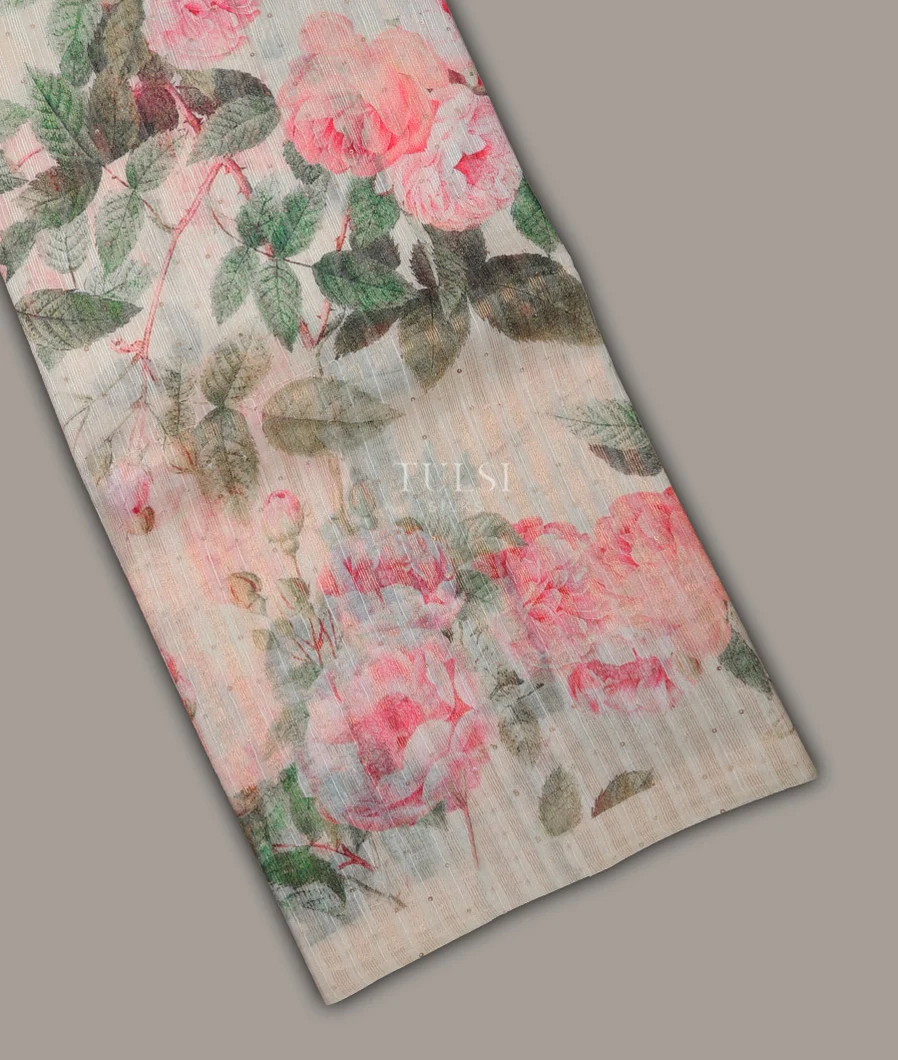 Off - White Kora Matka Tussar Saree T571859-1-image