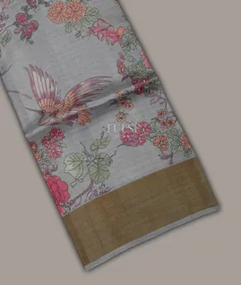 Grey Tussar Printed Saree T692921-image