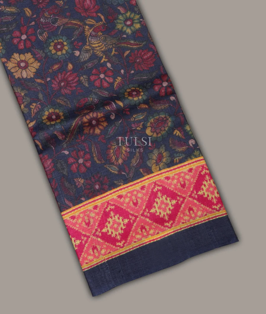 Blue Tussar Printed Saree T510763-image