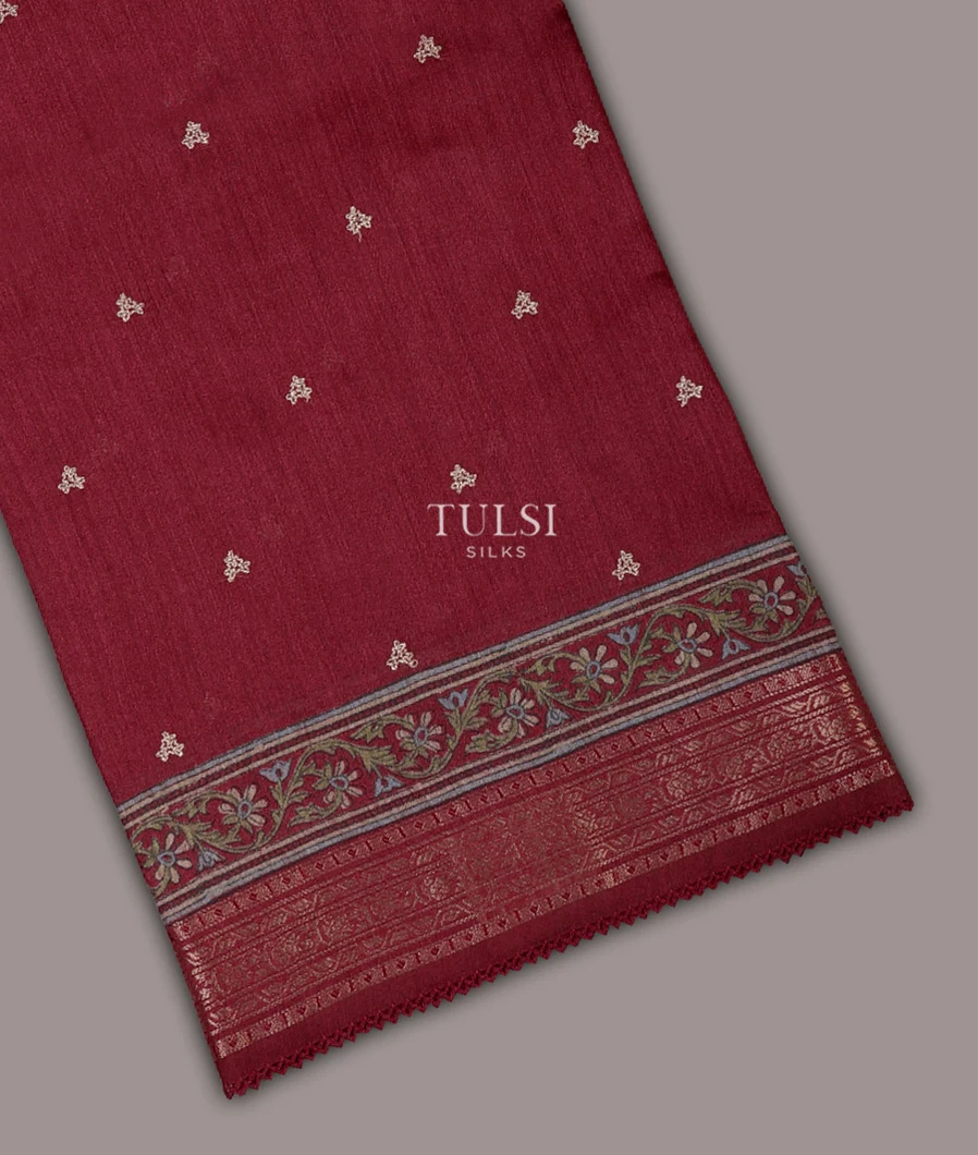 Pinkish Red Tussar Printed Saree T693177-image
