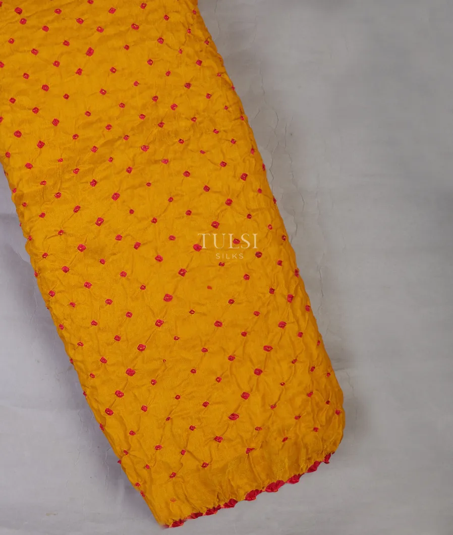 Yellow Bandhani Gajji Silk Saree T693739-image