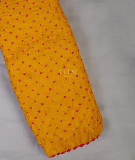 Yellow Bandhani Gajji Silk Saree T693739-image