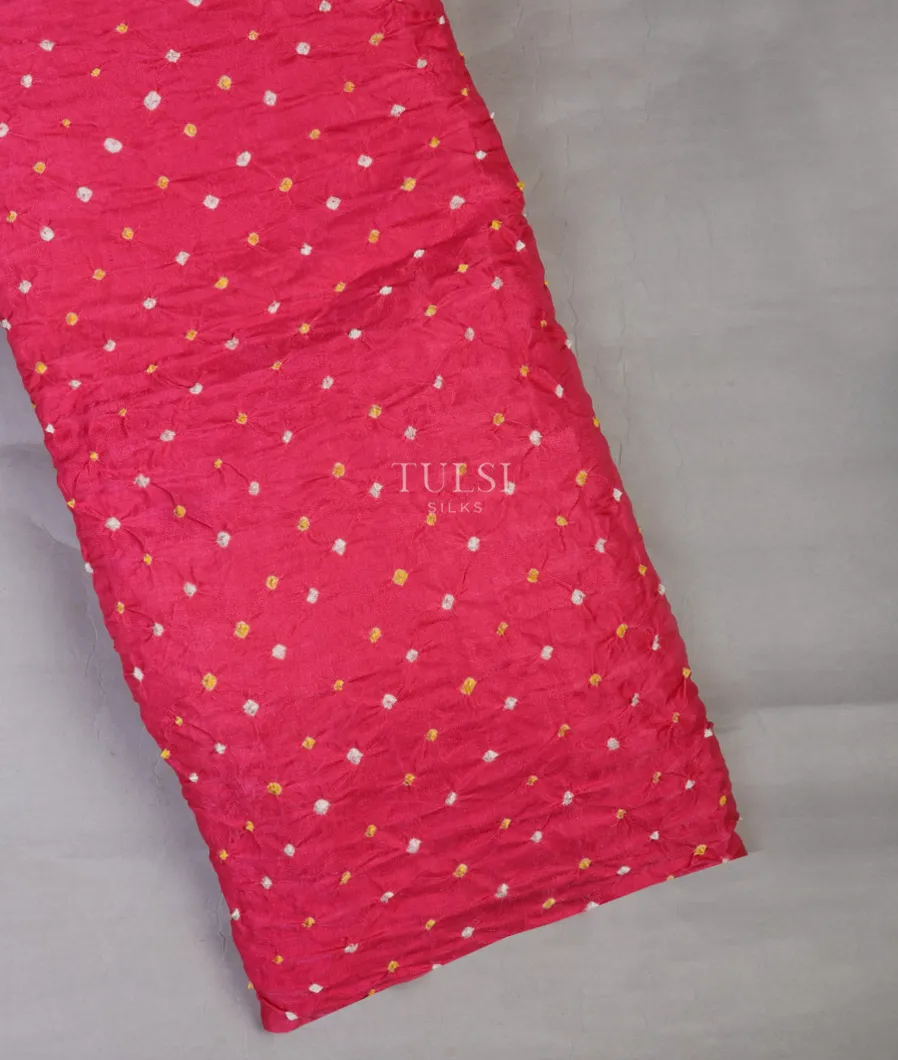 Pink Bandhani Gajji Silk Saree T693745-image