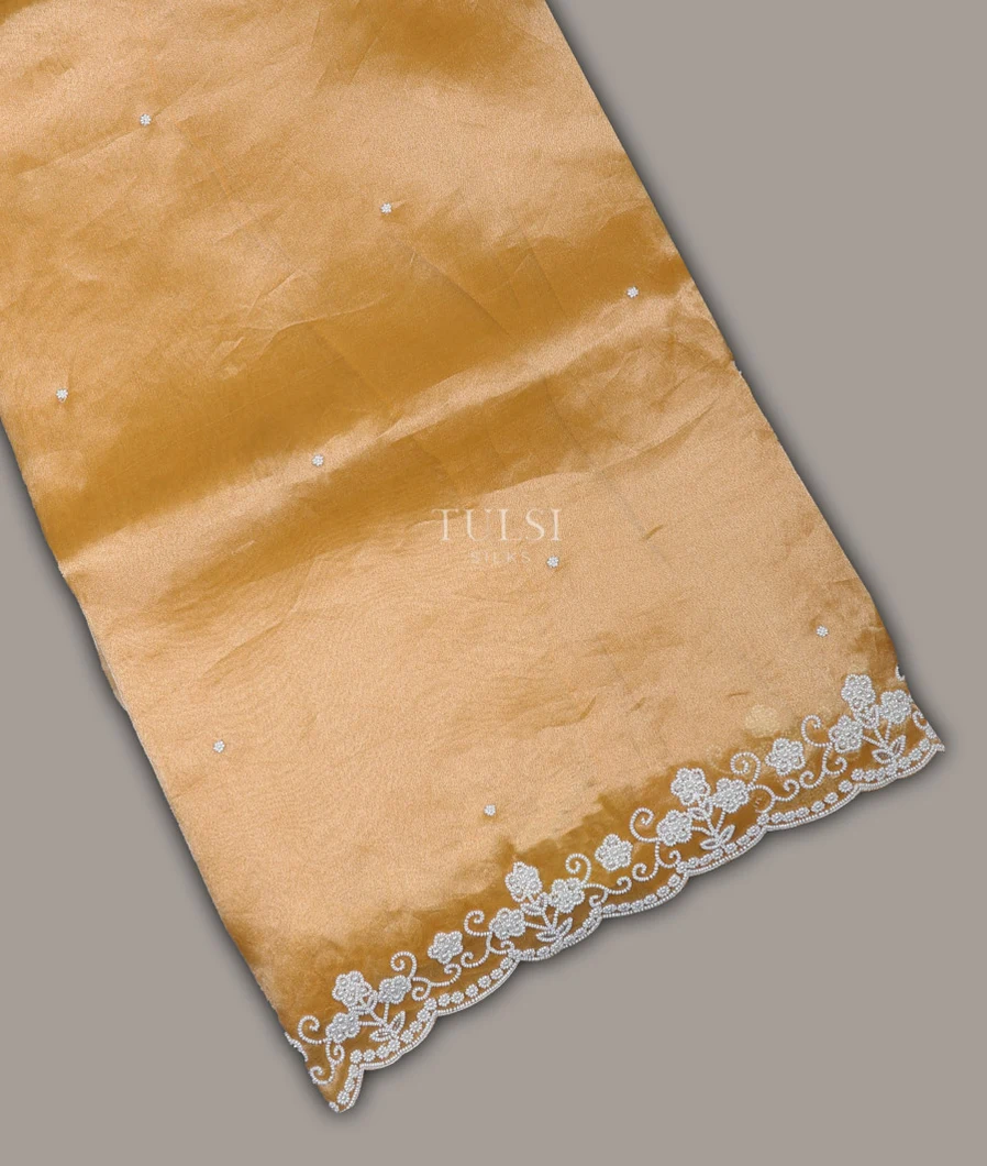 Yellow Kora Tissue Organza Embroidery Saree T691790-image