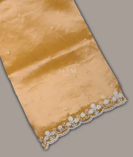 Yellow Kora Tissue Organza Embroidery Saree T691790-image