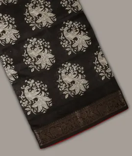 Black Printed Cotton Saree  T689589-image
