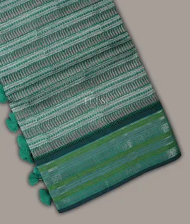 Green Printed Cotton Saree T692229-image