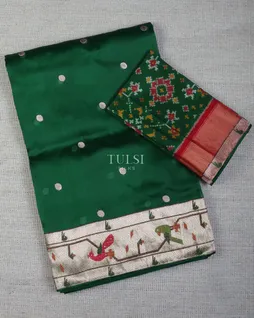 Green Kora Organza Embroidery Saree T693577-image