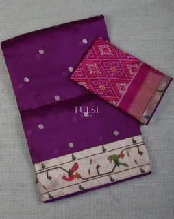 Purple Kora Organza Embroidery Saree T693578-image